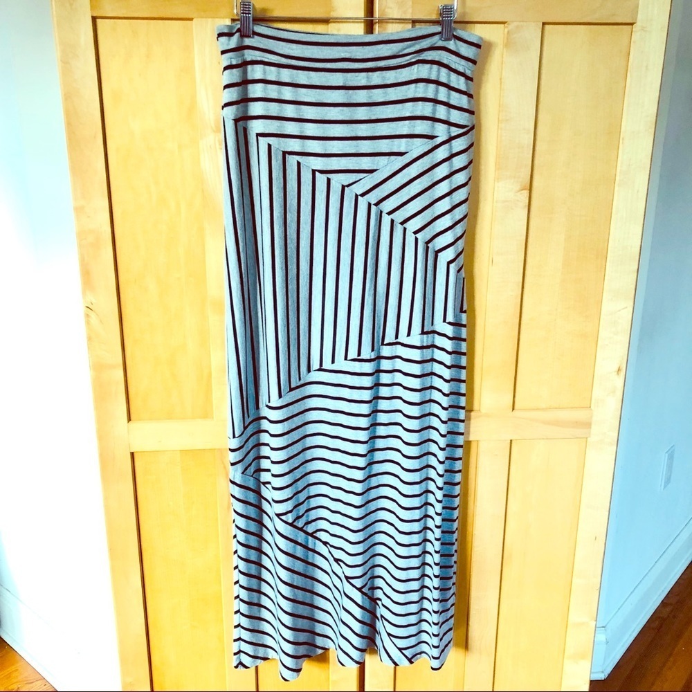 one clothing grey black geometric maxi Skirt Large